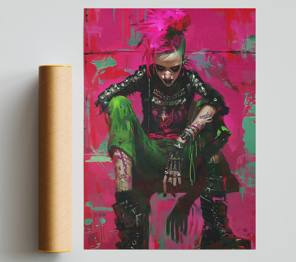 Pink Punk Rebel Giclee Print