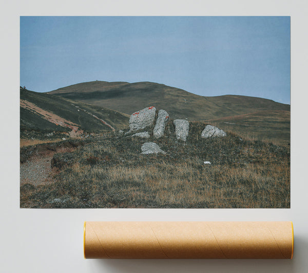 Green Hills With Rocks Giclee Print