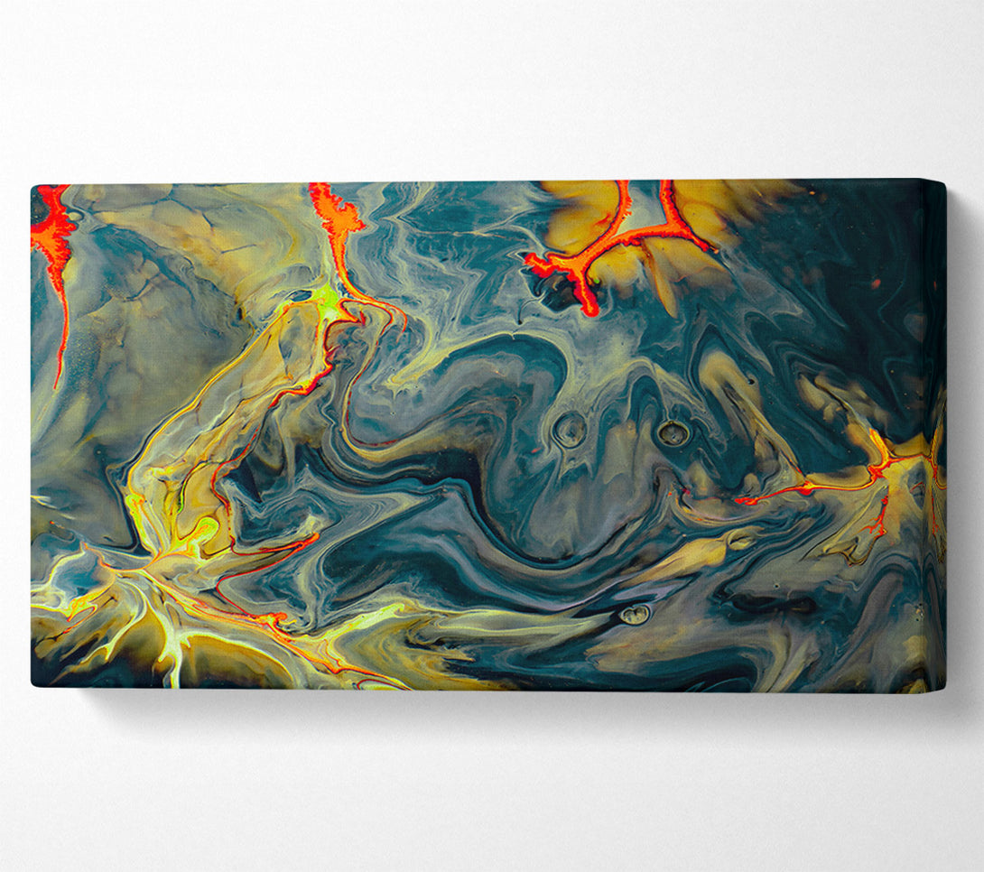  A Canvas Print of Teal And Crimson Swirls Canvas Wall Art