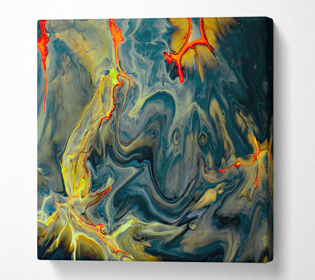  A Canvas Print of Teal And Crimson Swirls Canvas Wall Art