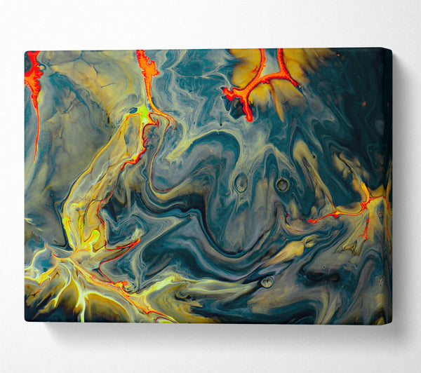  A Canvas Print of Teal And Crimson Swirls Canvas Wall Art