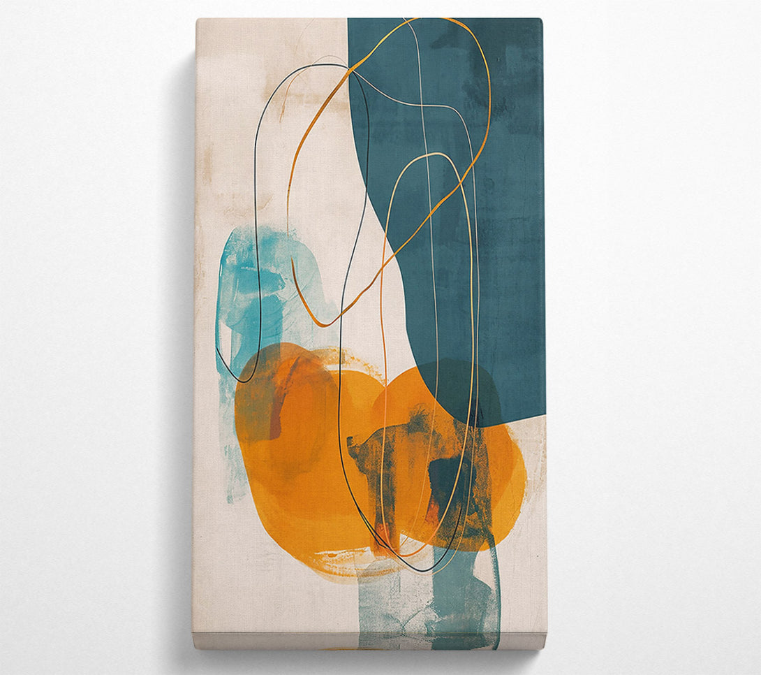  A Canvas Print of Golden Teal Abstraction Canvas Art