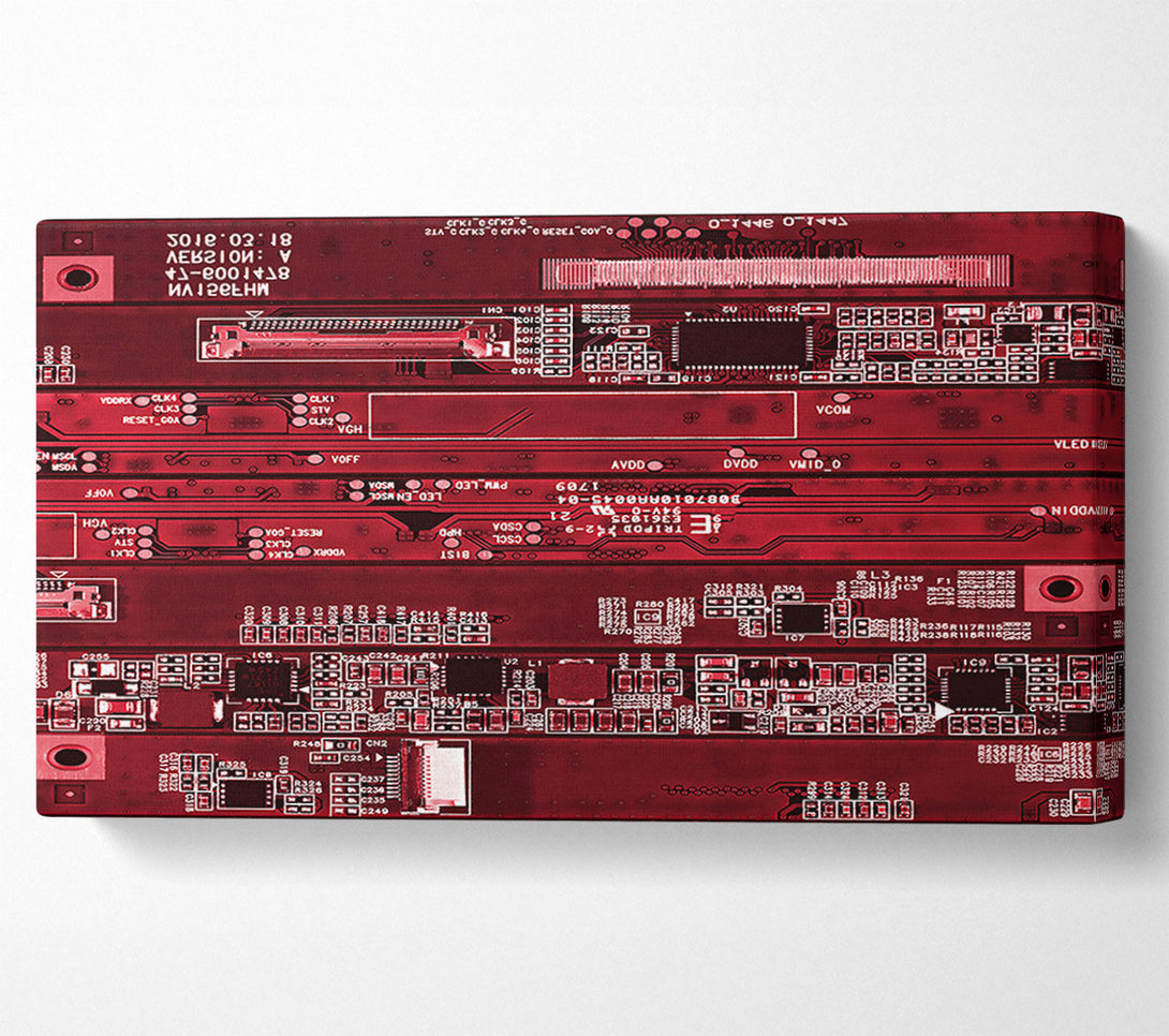  A Canvas Print of Crimson Circuitry Symphony Canvas Art