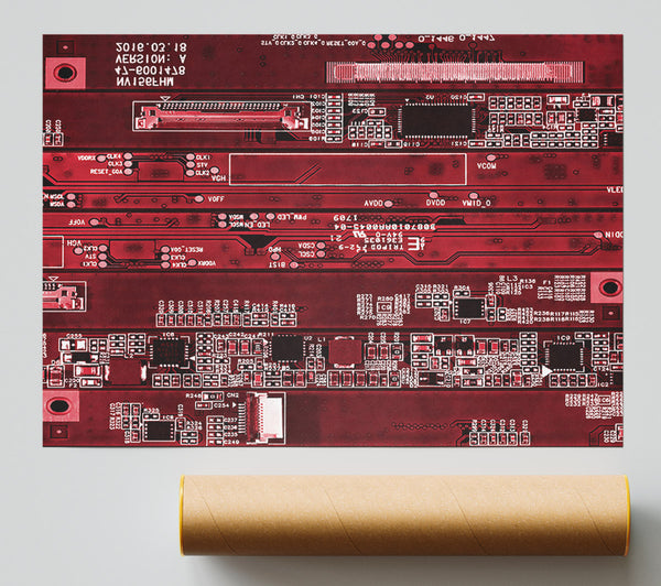 Crimson Circuitry Symphony Giclee Print