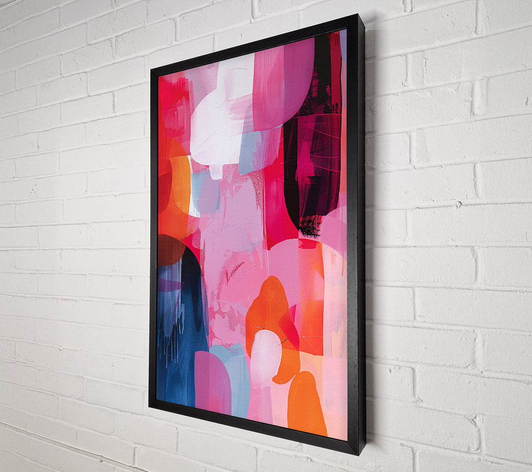  A Canvas Print of Pink Abstract Shapes Canvas Wall Art