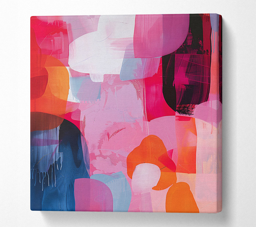  A Canvas Print of Pink Abstract Shapes Canvas Wall Art