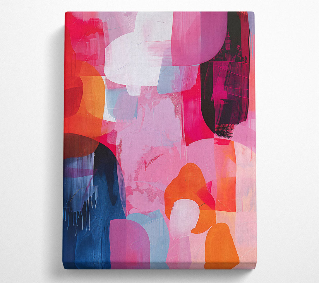  A Canvas Print of Pink Abstract Shapes Canvas Wall Art