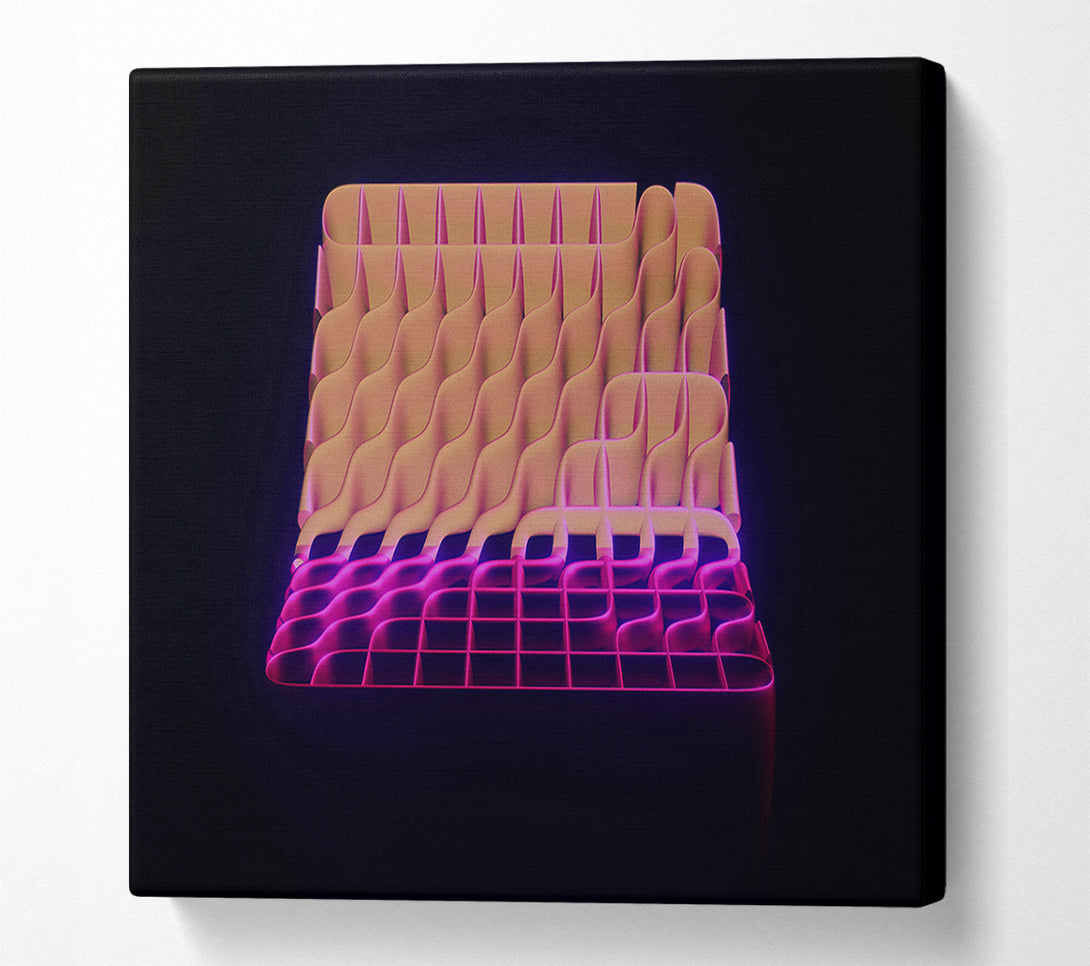  A Canvas Print of Peach Grid Glow Canvas Wall Art