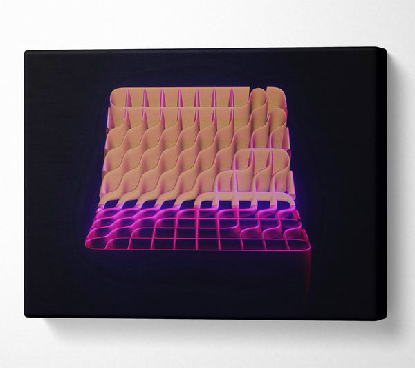  A Canvas Print of Peach Grid Glow Canvas Wall Art