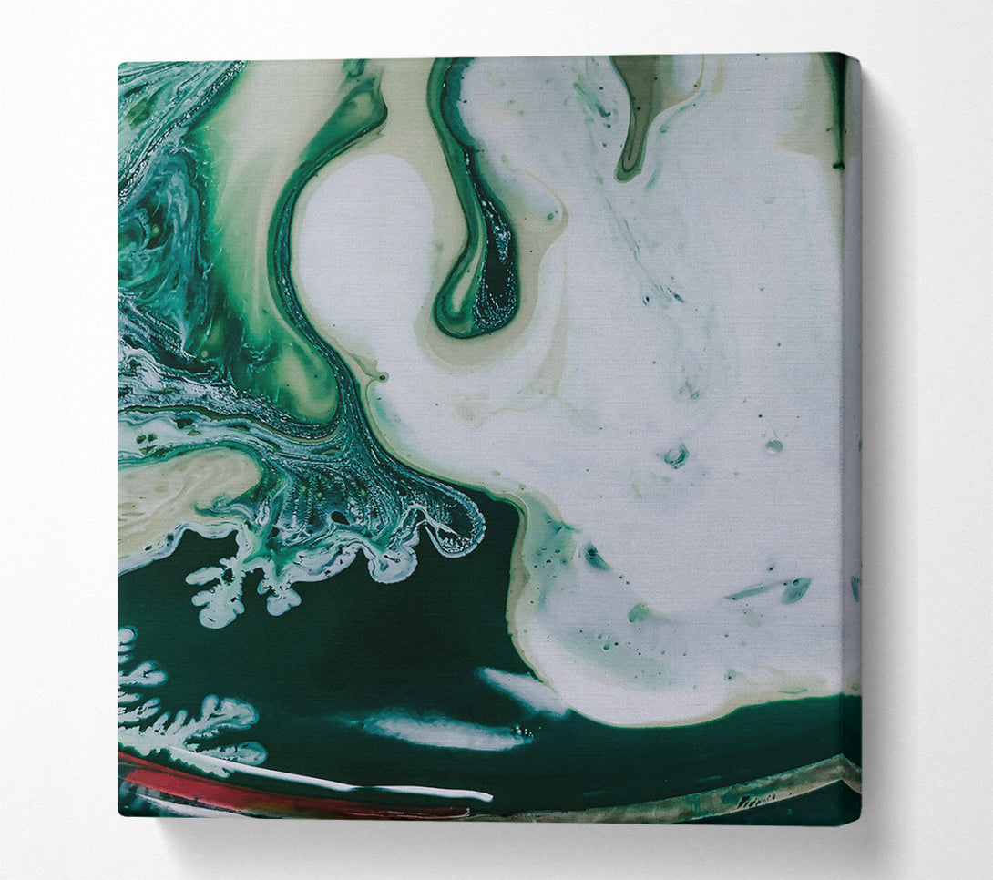  A Canvas Print of Emerald Swirl Abstract Canvas Art