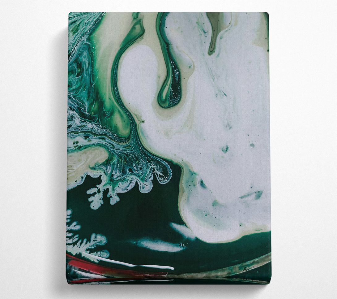  A Canvas Print of Emerald Swirl Abstract Canvas Art