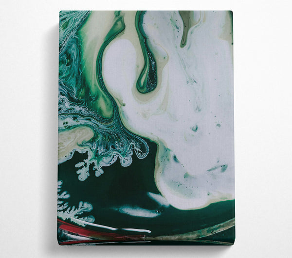  A Canvas Print of Emerald Swirl Abstract Canvas Art