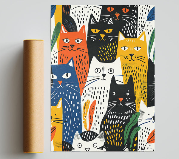 Orange Cat Chaos Poster