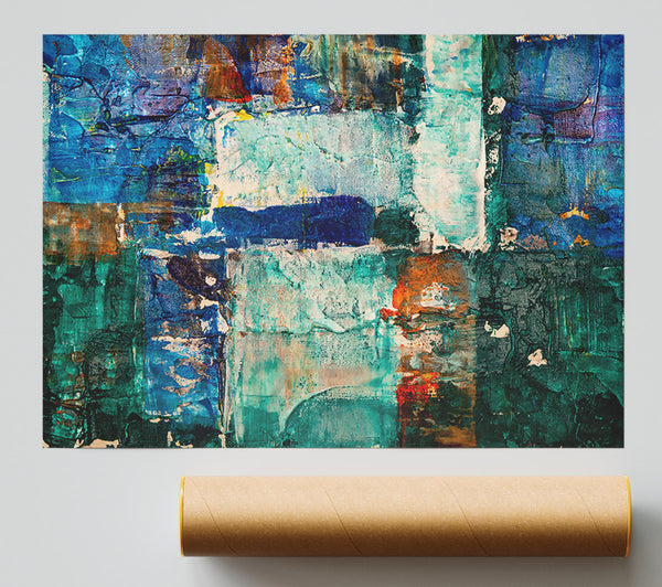 Green Abstract Textures Poster