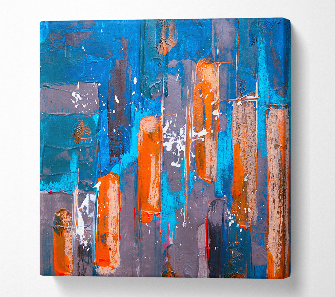  A Canvas Print of Azure Abstract Chaos Canvas Wall Art