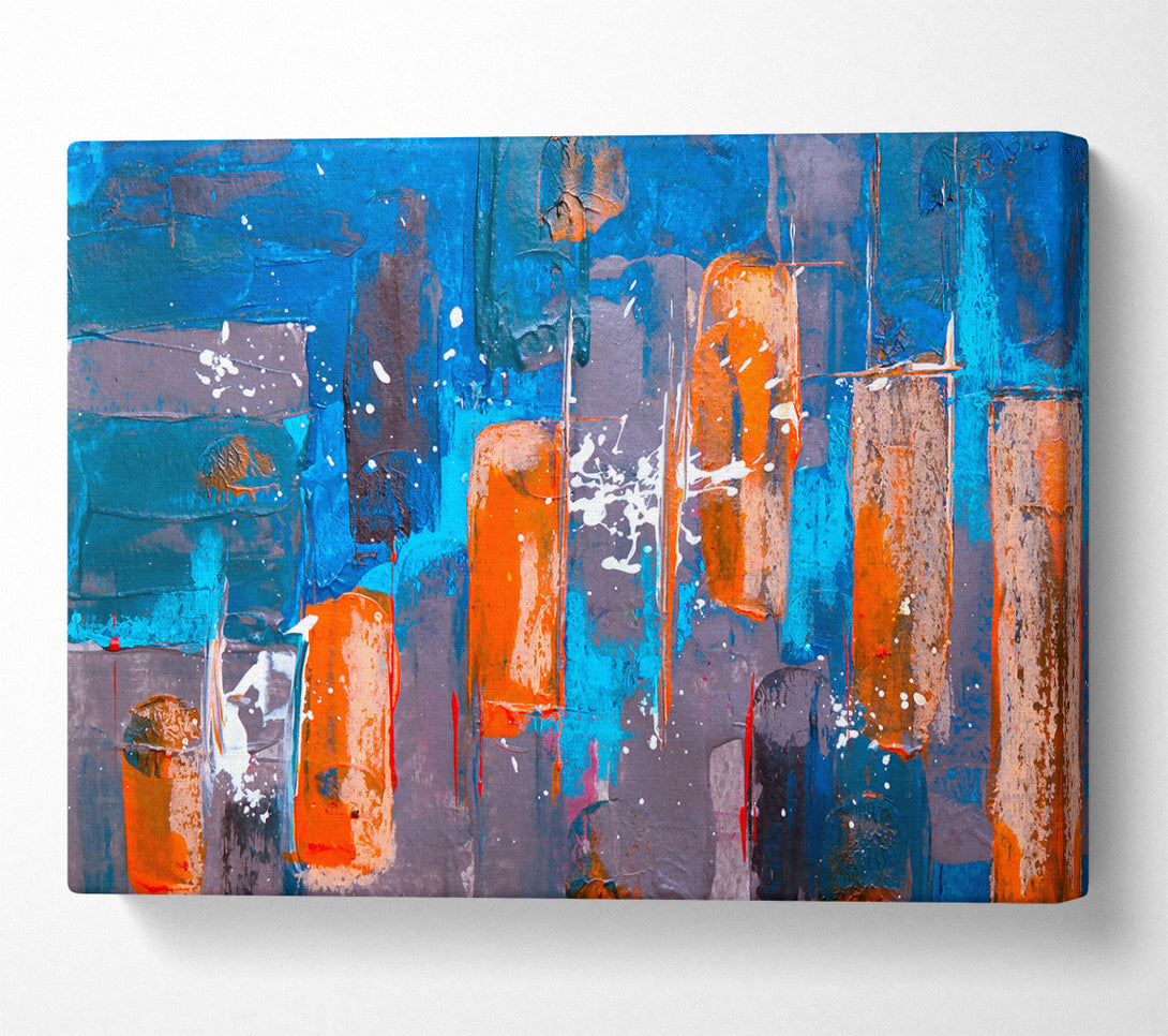  A Canvas Print of Azure Abstract Chaos Canvas Wall Art