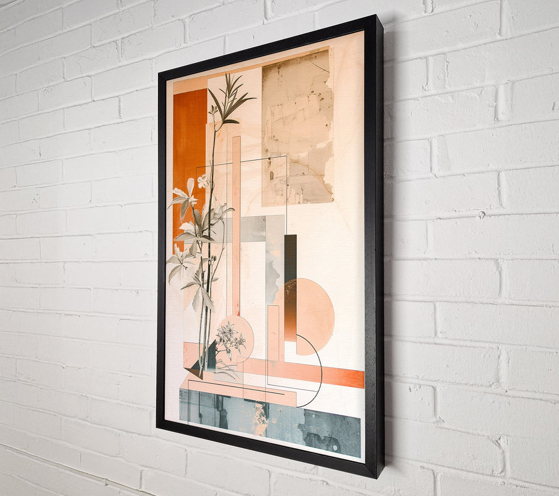  A Canvas Print of Peach Floral Abstract Canvas Art