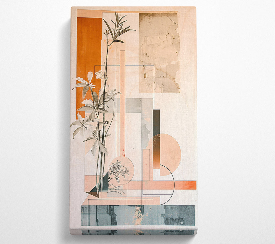  A Canvas Print of Peach Floral Abstract Canvas Art