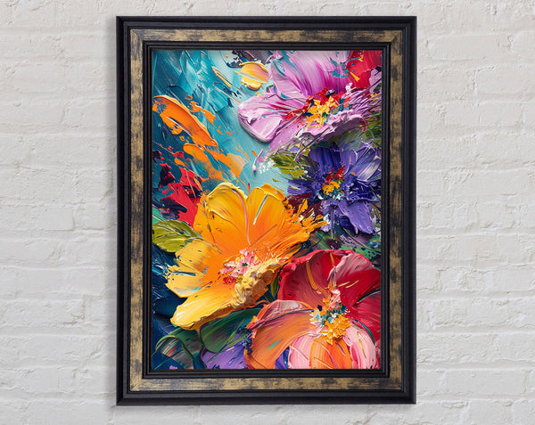 Flower Thick Paint Framed Print
