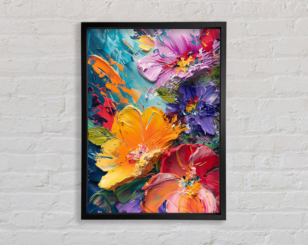 Flower Thick Paint Framed Print