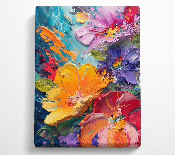  A Canvas Print of Flower Thick Paint Canvas Print
