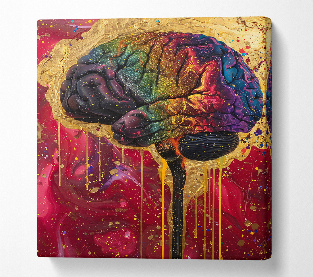 A Canvas Print of Crimson Brain Drip Canvas Wall Art