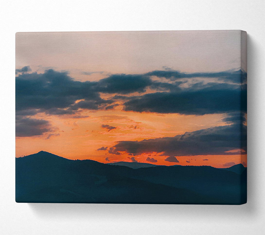  A Canvas Print of Orange Sky Silhouette Canvas Wall Art