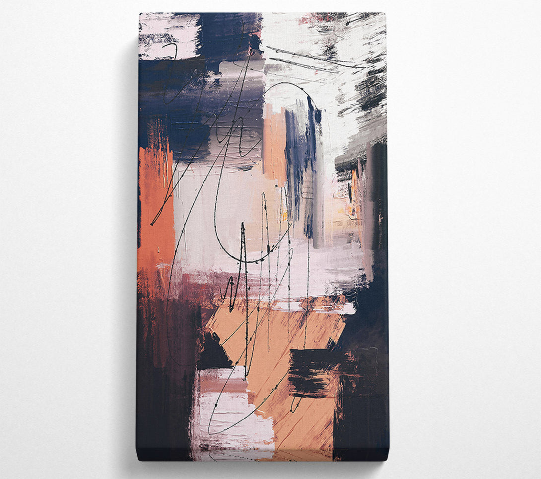  A Canvas Print of Peach Abstract Lines Canvas Wall Art