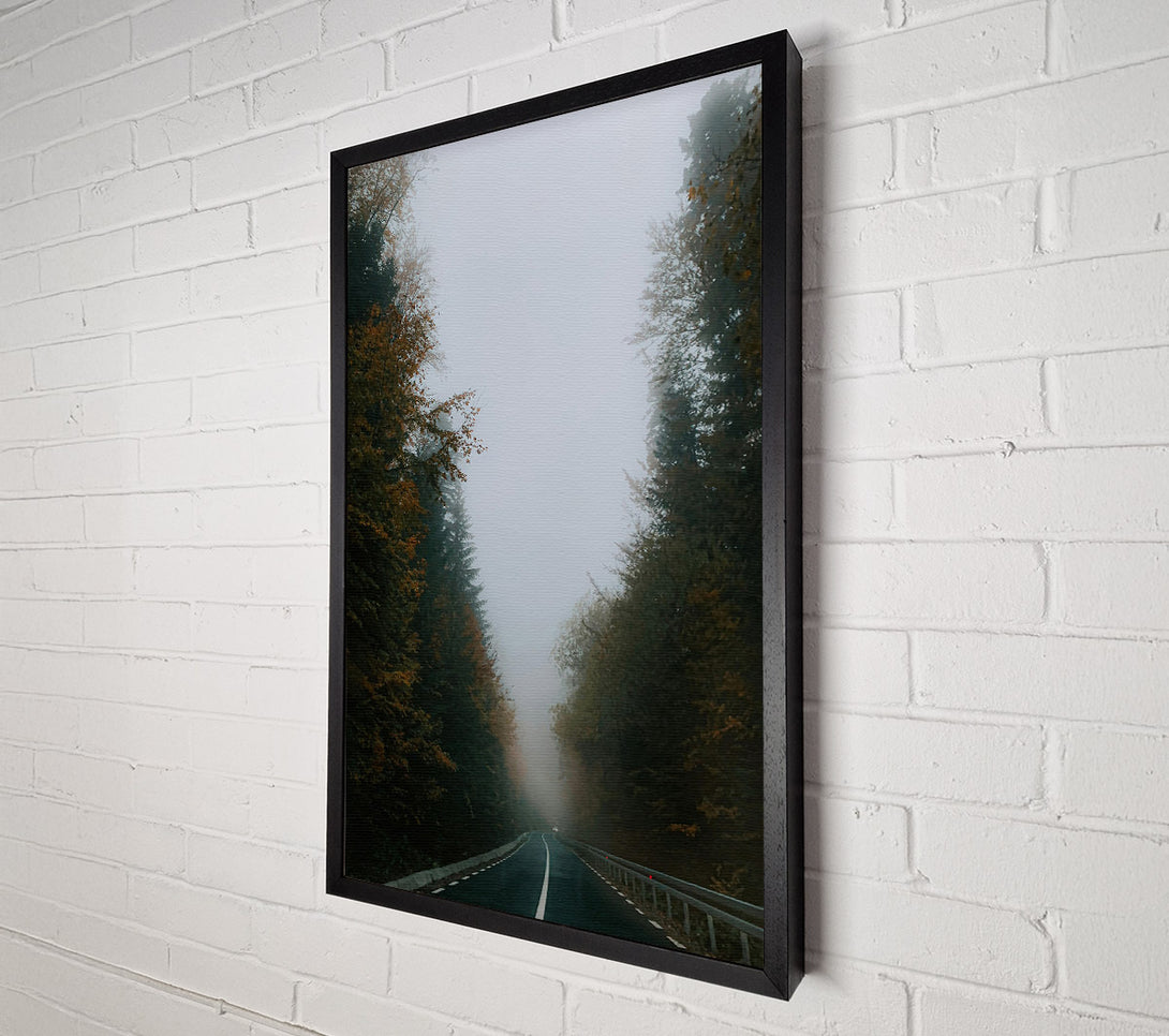  A Canvas Print of Grey Foggy Road Canvas Wall Art
