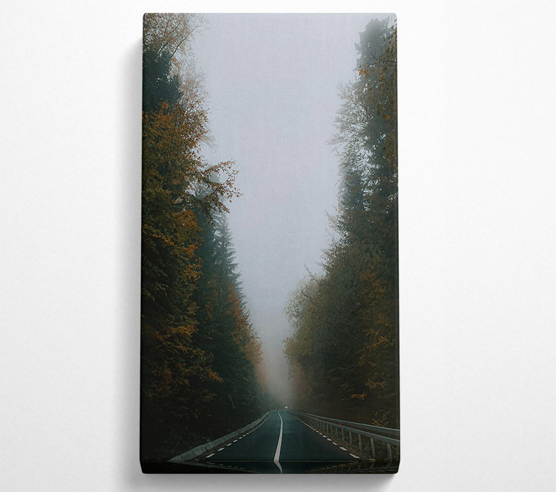  A Canvas Print of Grey Foggy Road Canvas Wall Art