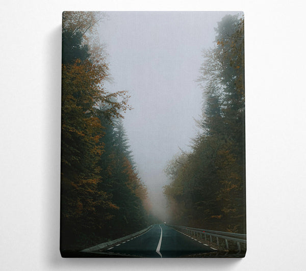 A Canvas Print of Grey Foggy Road Canvas Wall Art