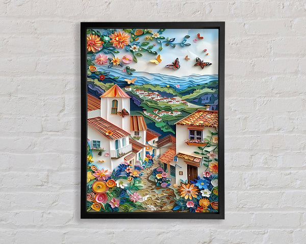 Flower Village Framed Print
