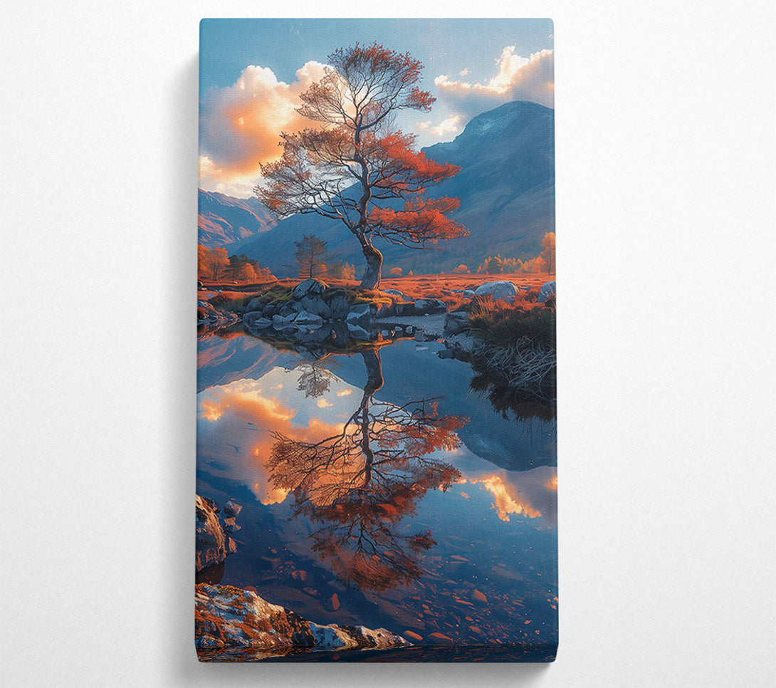  A Canvas Print of Orange Tree Reflection Canvas Print