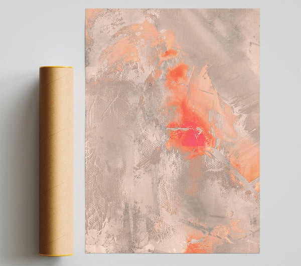 Salmon Swirls On Grey Giclee Print