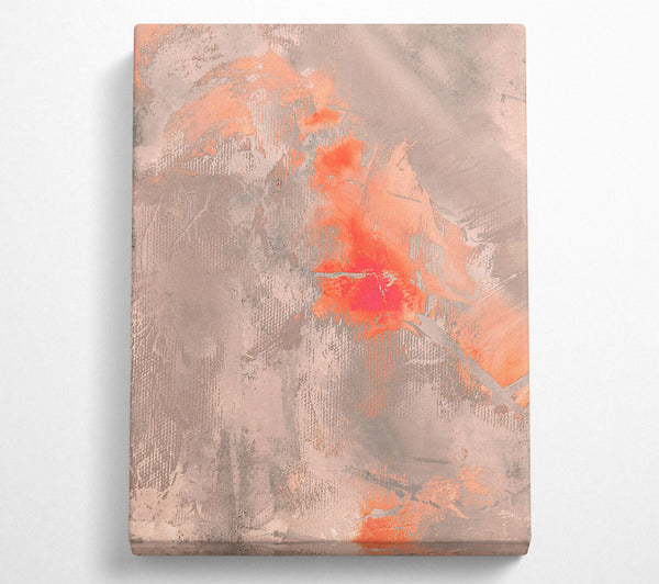  A Canvas Print of Salmon Swirls On Grey Canvas Print