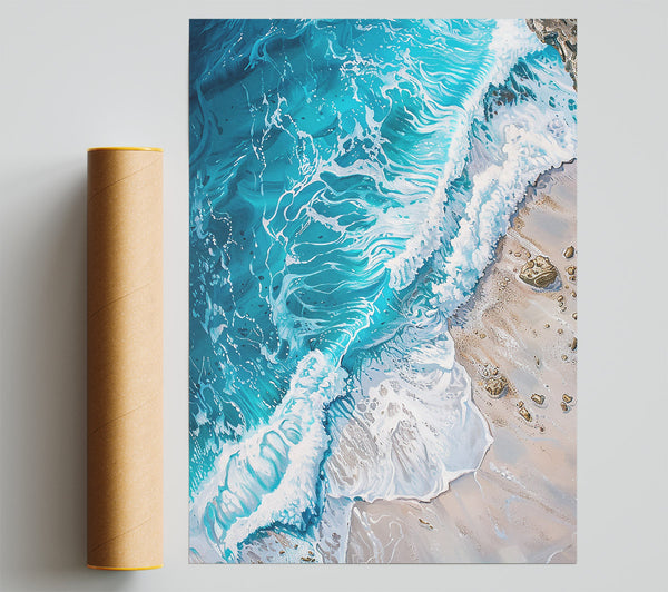 Turquoise Ocean'S Embrace Print