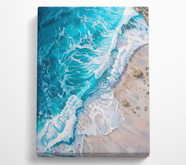  A Canvas Print of Turquoise Ocean'S Embrace Canvas Art