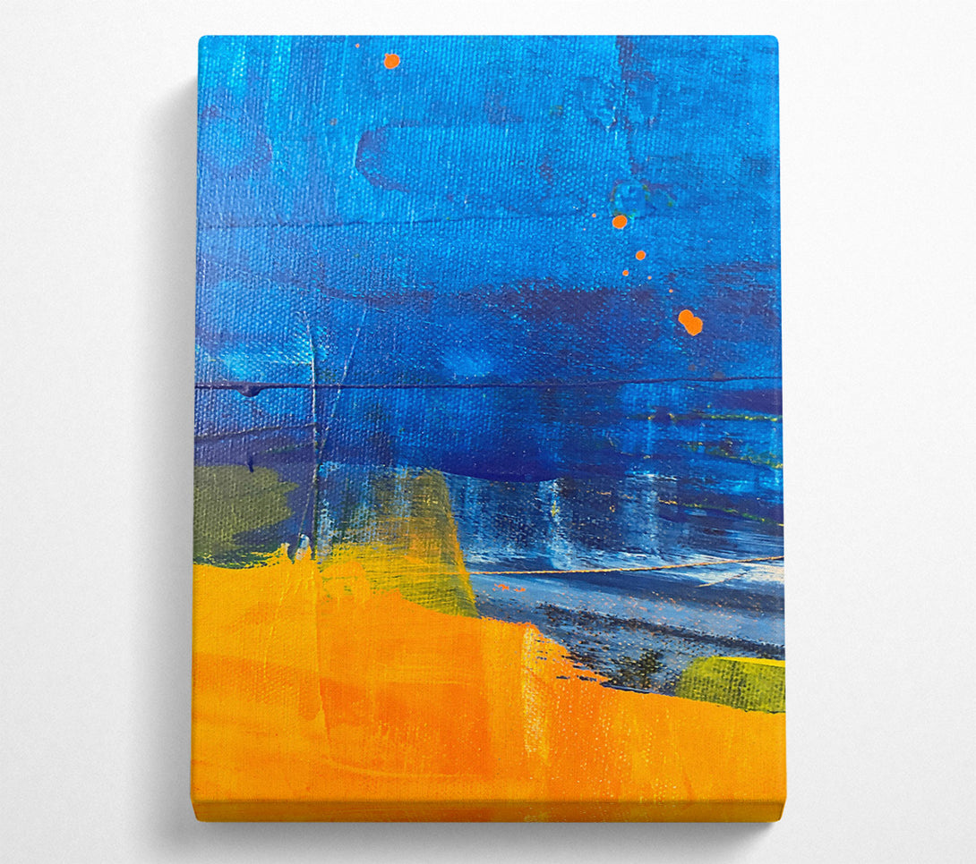  A Canvas Print of Orange And Blue Abstract Canvas Print