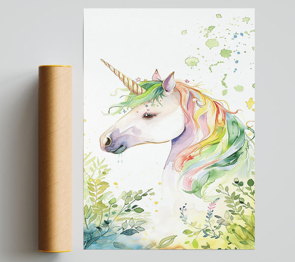 Green Magic Unicorn Print