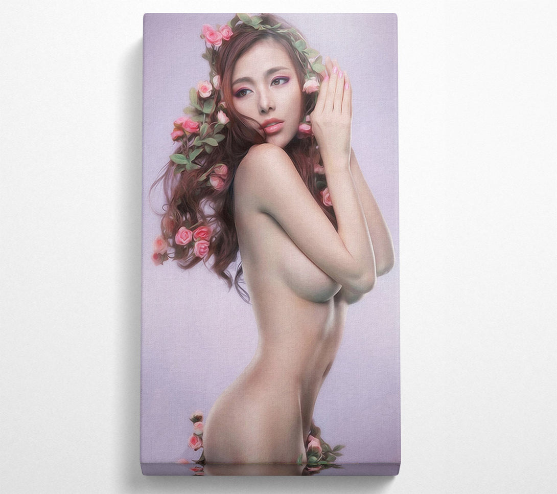  A Canvas Print of Flowers In Hair Canvas Print