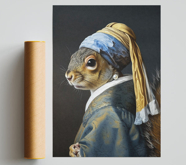 Blue Squirrel'S Pearl Poster