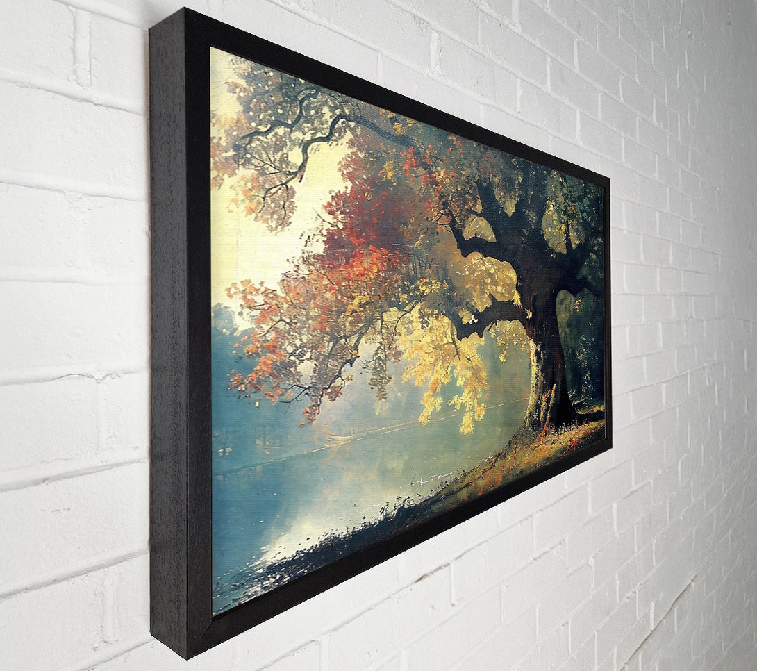  A Canvas Print of Golden Autumn Reflections Canvas Wall Art
