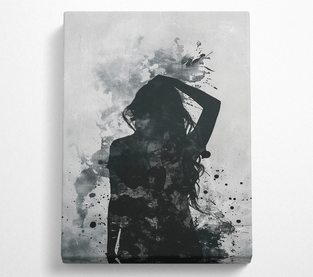  A Canvas Print of Black Ink Silhouette Canvas Art