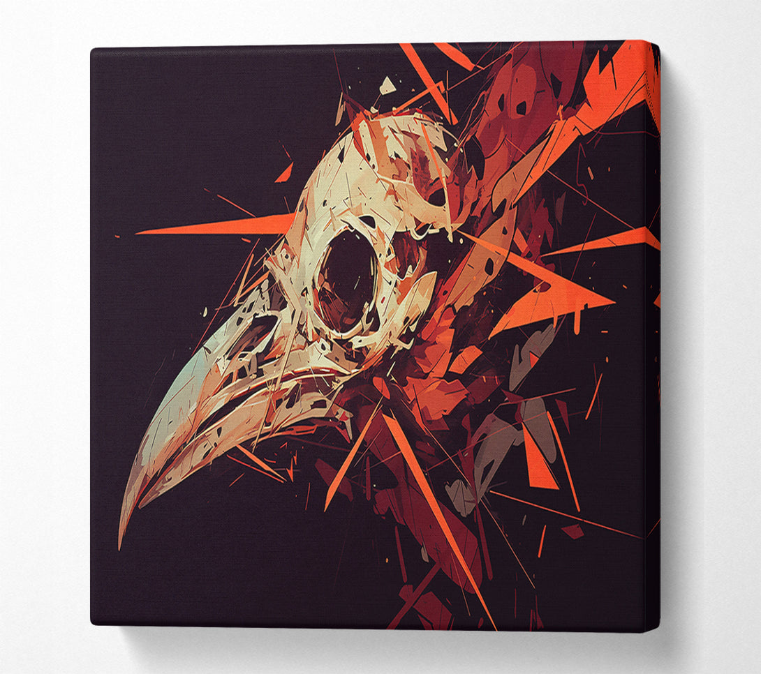  A Canvas Print of Crimson Raven Skull Canvas Print