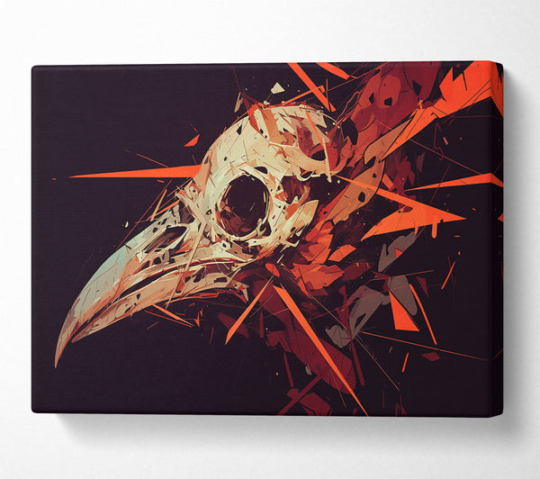  A Canvas Print of Crimson Raven Skull Canvas Print