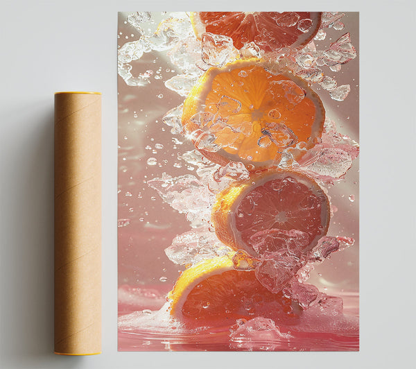 Pink Citrus Splash Print