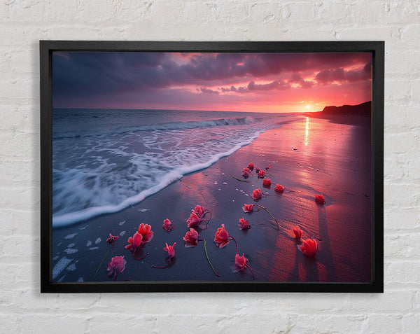 Flowers On The Beach Framed Print