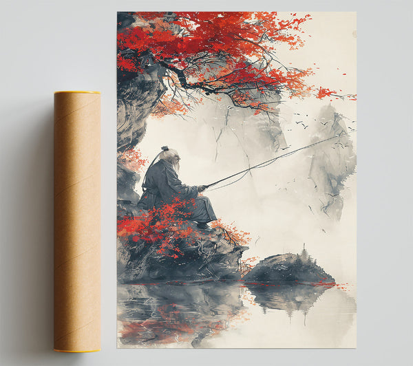 Crimson Reflections Of Peace Print