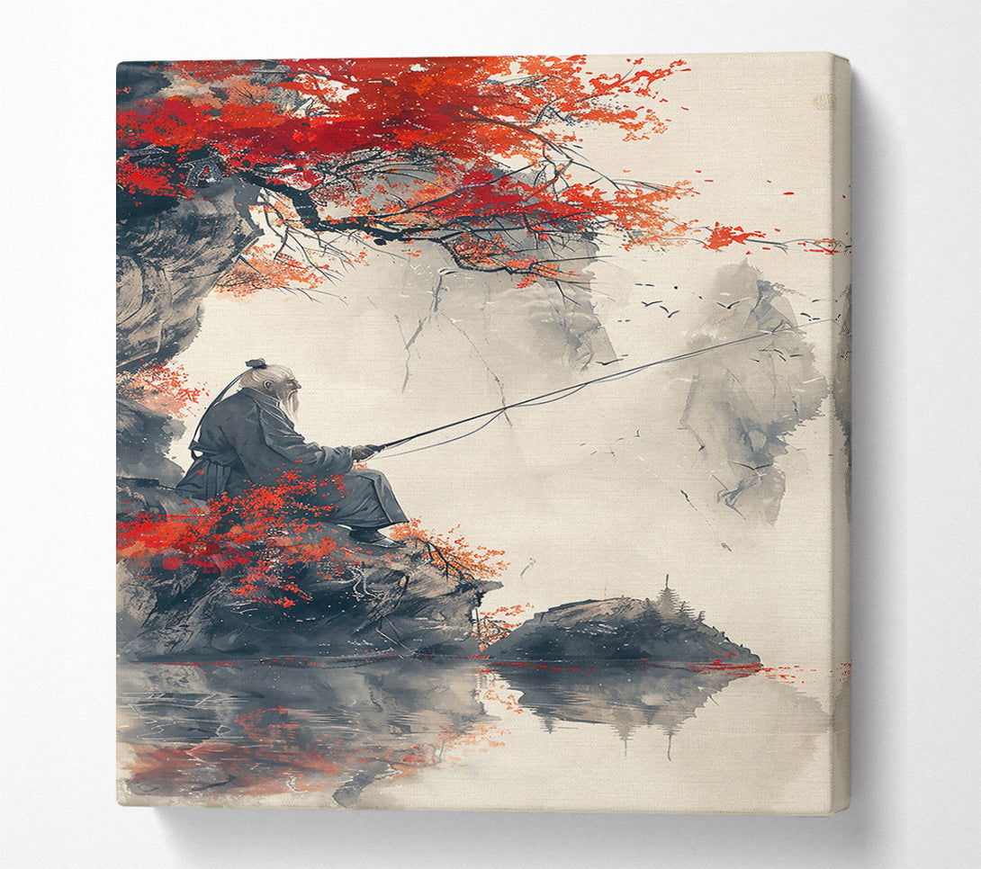  A Canvas Print of Crimson Reflections Of Peace Canvas Art