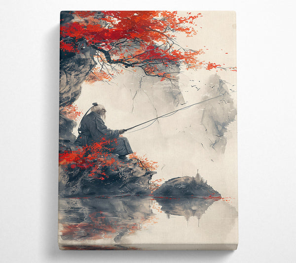  A Canvas Print of Crimson Reflections Of Peace Canvas Art